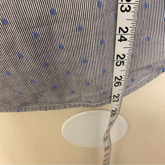 Common People short sleeve button down casual micro pinstripe Shirt prep mens L - Picture 8 of 8